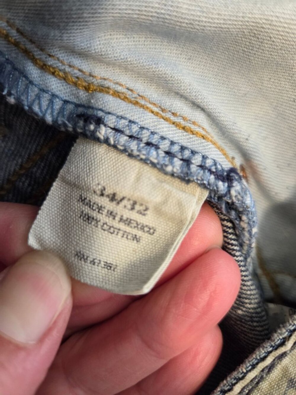 VTG Polo Ralph Lauren Mens 34x32 Straight-Leg Jeans distressed flaw Mexico - Picture 2 of 8
